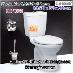 Bồn cầu bệt 2 khối 2 nhấn Caesar CD1325