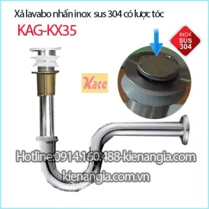 Xả nhấn lavabo Inox sus304 dày KAG-KX35
