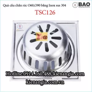 Quả cầu chắn rác đế vuông 12x12xD60/90 inox 304 Bảo TSC126
