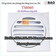Nắp hố ga thoát nước mưa inox 304 80x80 O60 Bảo TS8060