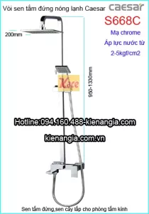 Sen tắm đứng vuông nóng lạnh Caesar S668C