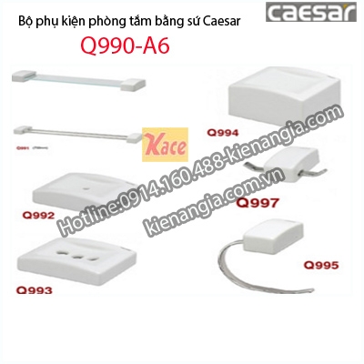 Bộ phụ kiện phòng tắm bằng sứ Caesar Q990-A6