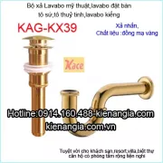 Bộ xả màu vàng cho lavabo mỹ thuật KAG-KX39
