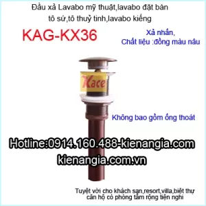 Đầu xả lavabo đồng đúc màu nâu KAG-KX36