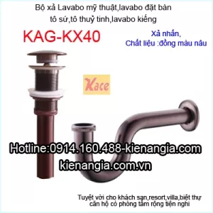 Bộ xả màu nâu cho lavabo mỹ thuật KAG-KX40