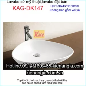 Lavabo kiểu tam giác mỹ thuật đặt bàn KAG-DK147