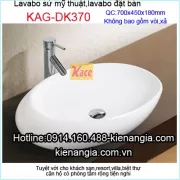 Lavabo sứ mỹ thuật nổi đặt bàn KAG-DK370