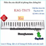 Thoát sàn dài 140X600 D90 KAG-TSD175 thoát lệch tâm Hàng đặt