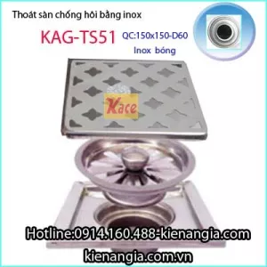 Hố ga hoa thị chống hôi inox 150X150 D60 KAG-TS51