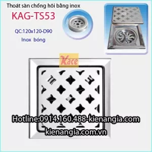Hố ga inox thoát nước nhanh chống hôi  120X120 D90 KAG-TS53