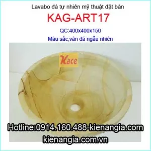 Lavbo đá tự tự nhiên vân vàng kem KAG-ART17