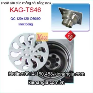Phễu thoát sàn đúc thát nhanh 120x120 D60 KAG-TS46