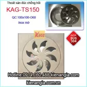 Thoát sàn đúc phòng tắm vách kính 100X100 D60 KAG-TS150