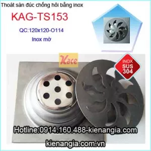 Phễu thu sàn đúc thoát nhanh 120X120 D114 KAG-TS153