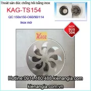 Thoát sàn WC inox 304 đúc chống hôi 150X150 D60 KAG-TS154