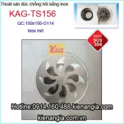 Thoát sàn đúc inox mờ 150X150 D114 KAG-TS156