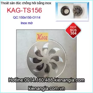 Thoát sàn đúc inox mờ 150X150 D114 KAG-TS156