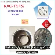 Phễu thu phòng tắm vách kính 100X100 D60 KAG-TS157