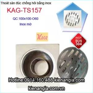 Phễu thu phòng tắm vách kính 100X100 D60 KAG-TS157