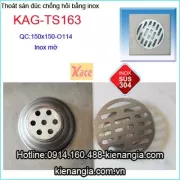 Thoát sàn mặt sọc inox đúc 150X150 D114 KAG-TS163