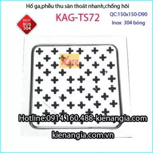 Thoát sàn chống hôi inox 150x150 D90 KAG-TS72
