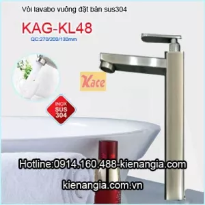 Vòi lavabo vuông đặt bàn inox 304 KAG-KL48