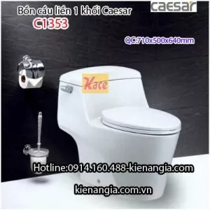 Bàn cầu một khối xả gạt mạnh Caesar-C1353