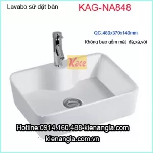 Chậu lavabo hình chữ nhật đặt bàn giá rẻ KAG-NA848