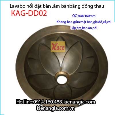 Lavabo âm bàn,đặt bàn bằng đồng đúc KAG-DD02