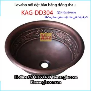 Chậu lavabo mỹ thuật bằng đồng KAG-DD304