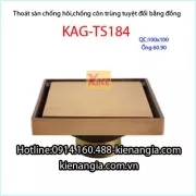 Phễu thu sàn chống côn trùng đồng giả cổ 100x100 mm D49-60-90 KAG-TS184.2