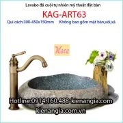 Lavabo đá cuội tự nhiên mỹ thuật KAG-Art63