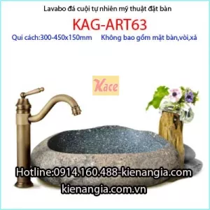 Lavabo đá cuội tự nhiên mỹ thuật KAG-Art63