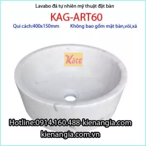 Lavabo tròn đá tự nhiên đặt bàn KAG-Art60