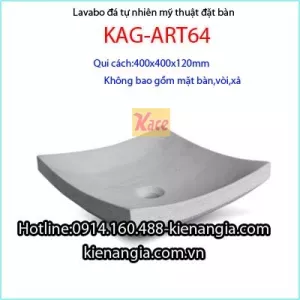 Chậu Lavabo  đá tự nhiên hình vuông KAG-Art64