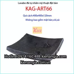 Chậu Lavabo  đá tự nhiên hình vuông mỹ thuật KAG-Art66