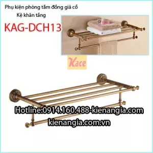 Máng khăn 2 tầng đồng giả cổ KAG-DCH13