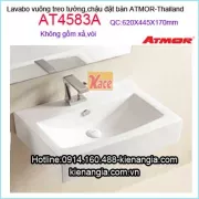 Lavabo vuông treo tường,đặt bàn Atmor-Thailand AT4583A