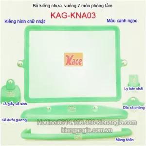 Kiếng nhựa 7 món nhà tắm giá rẻ màu ngọc KAG-KNA03