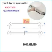 Thanh tay vịn inox phòng tắm cho trẻ em 50cm KAG-TV50
