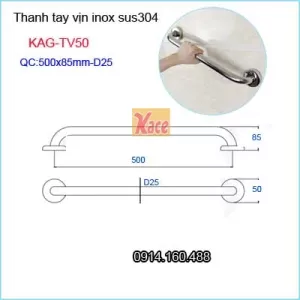 Thanh tay vịn inox phòng tắm cho trẻ em 50cm KAG-TV50