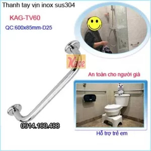 Thanh tay vịn inox cho bệnh viện 60cm KAG-TV60