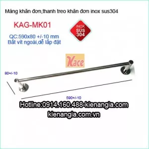 Giá treo khăn ,máng khăn đơn phòng tắm inox KAG-MK01