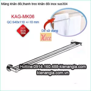 Kệ máng khăn đôi inox phòng tắm KAG-MK06