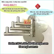 Móc áo 3 chia INOX,móc 3 phòng tắm KAG-MA11