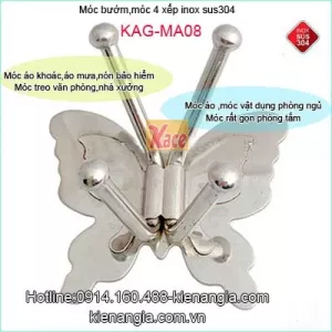 Móc áo INOX,móc xếp 4,móc áo bướm KAG-MA08