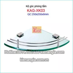 Kệ kiếng  góc phòng tắm KAG-XK03