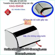 Hộp giấy vệ sinh inox kín TOVASHU KAG-304G8