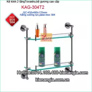 Kệ kính 2 tầng TOVASHU KAG-304T2
