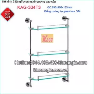 Kệ gương 3 tầng cường lực TOVASHU KAG-304T3